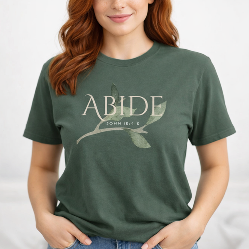 Abide Shirt – John 15:4 Christian T-Shirt | Garment-Dyed Heavyweight Tee