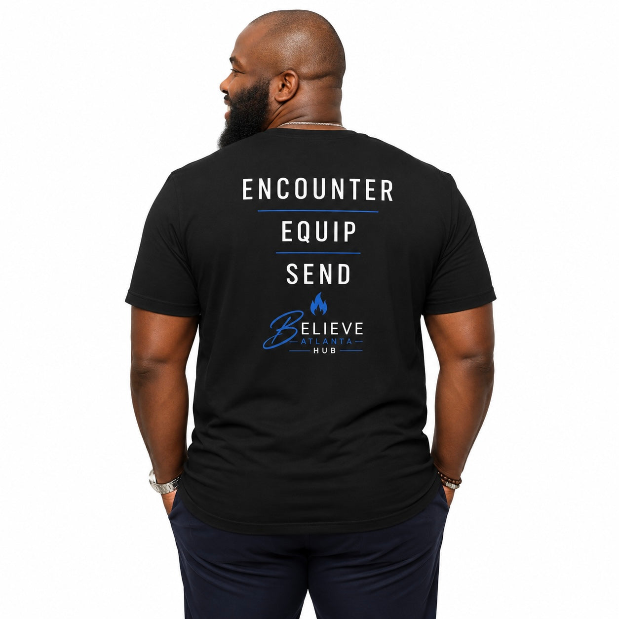 Believe Atlanta Hub Encounter • Equip • Send Christian T-Shirt | Premium Front & Back Faith Apparel