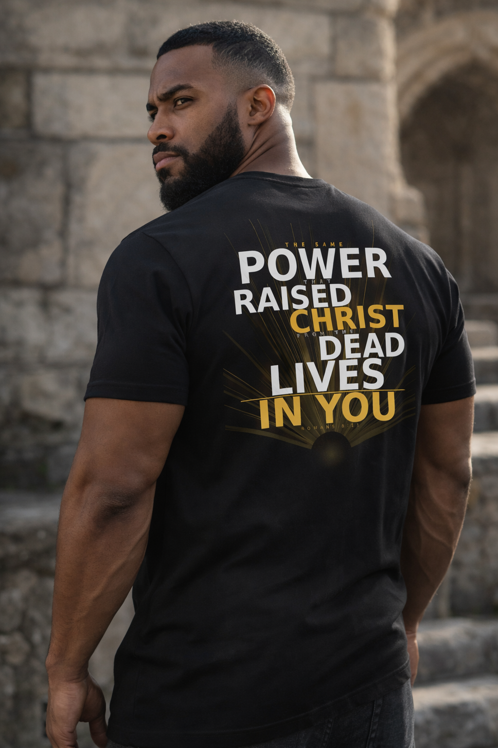Same Power That Raised Christ Christian T-Shirt | Romans 8:11 Faith Tee