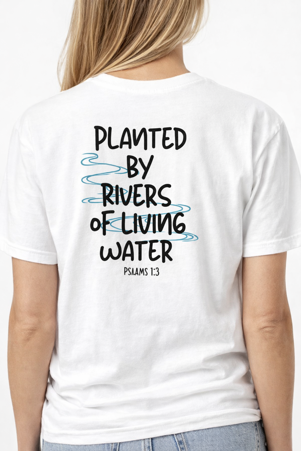 Planted by Rivers of Living Water Christian T-Shirt | Psalm 1:3 Faith Tee