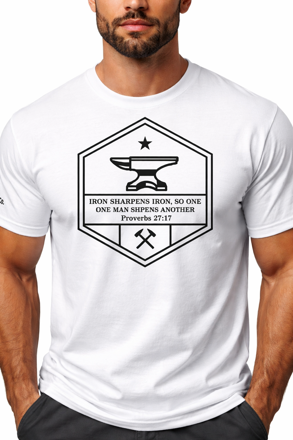 Iron Sharpens Iron Christian T-Shirt | Proverbs 27:17 Faith Tee