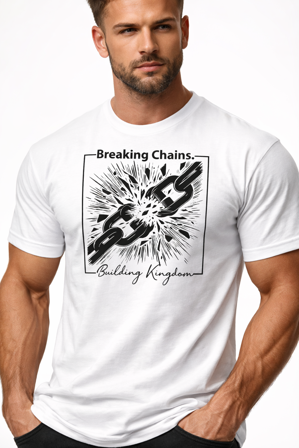 Breaking Chains Building Kingdom Christian T-Shirt | Freedom Faith Tee