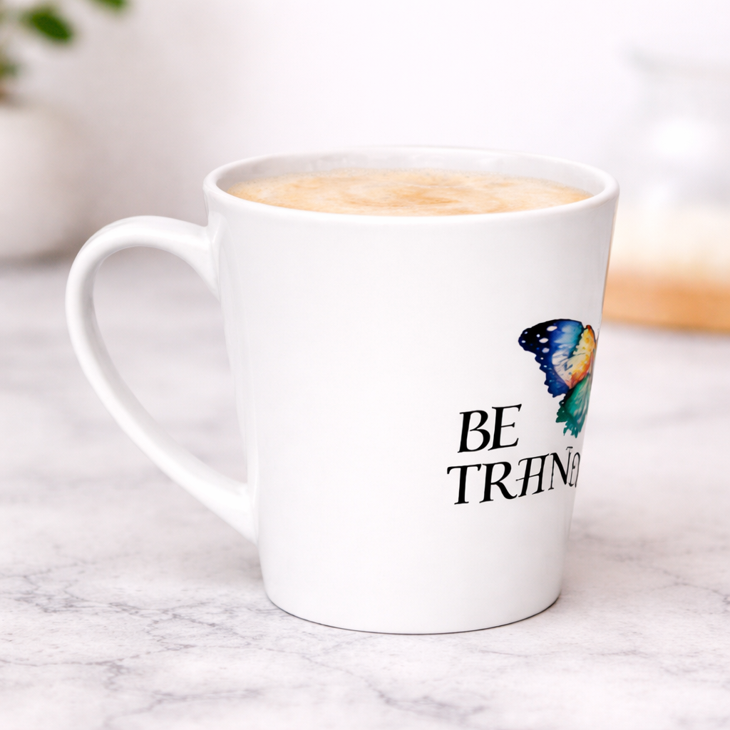 Be Transformed Christian Latte Mug | Romans 12:2 Faith Coffee Mug