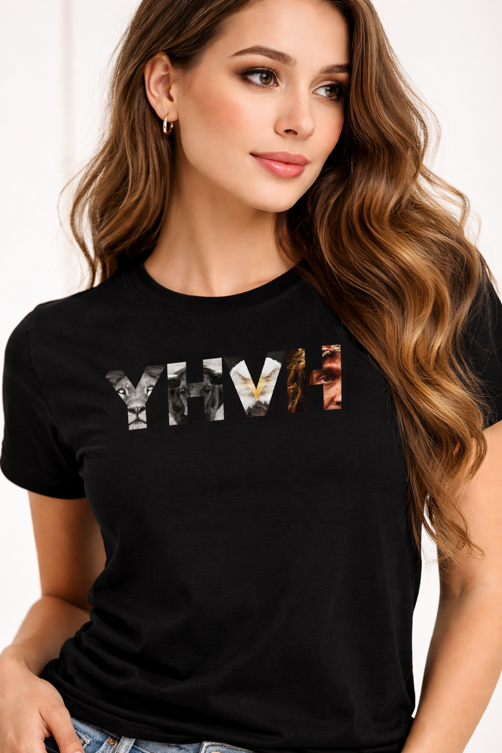 YHVH Christian T-Shirt | Lion Ox Eagle Man | Ezekiel Vision Faith Tee