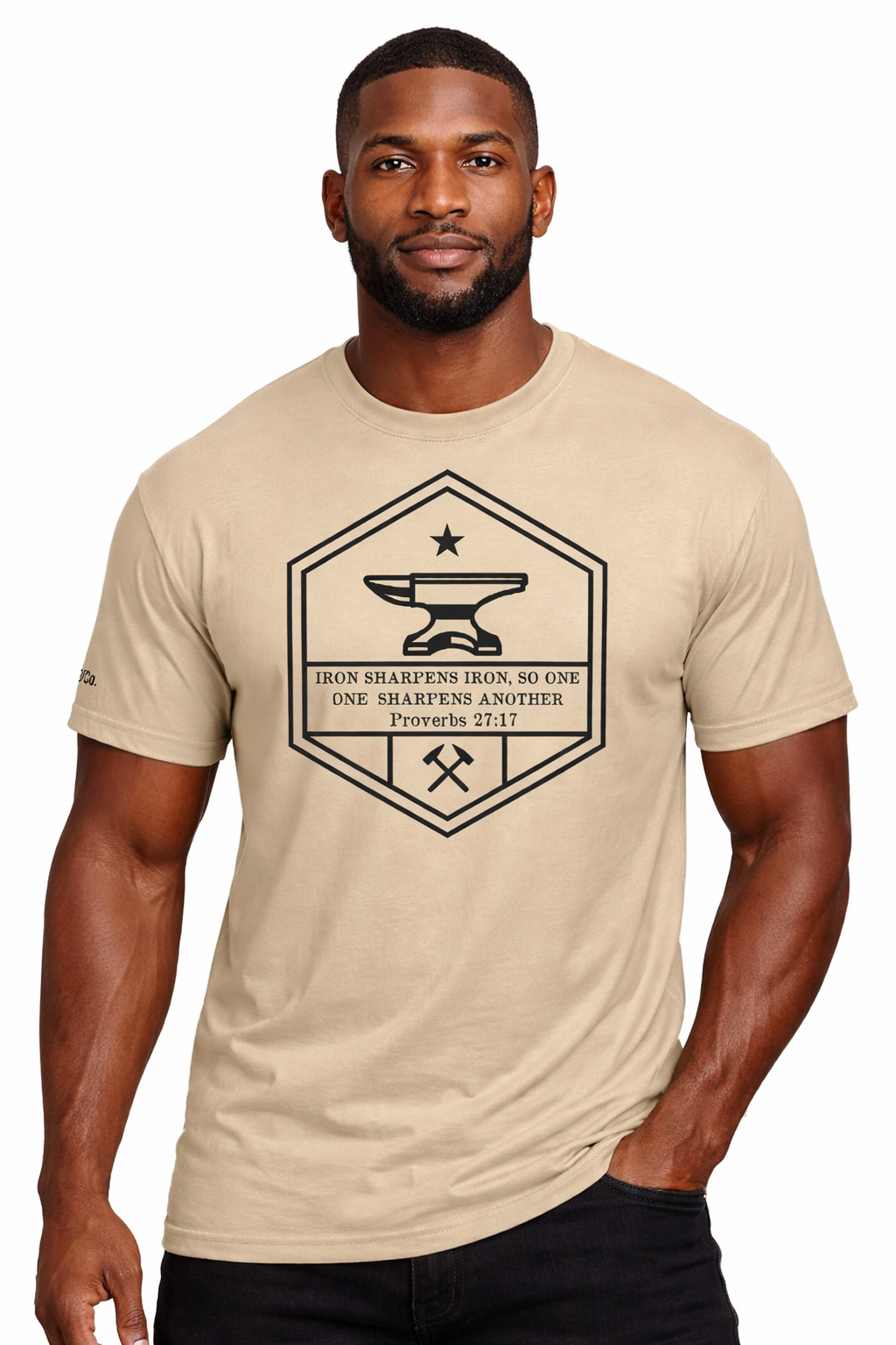 Iron Sharpens Iron Christian T-Shirt | Proverbs 27:17 Faith Tee