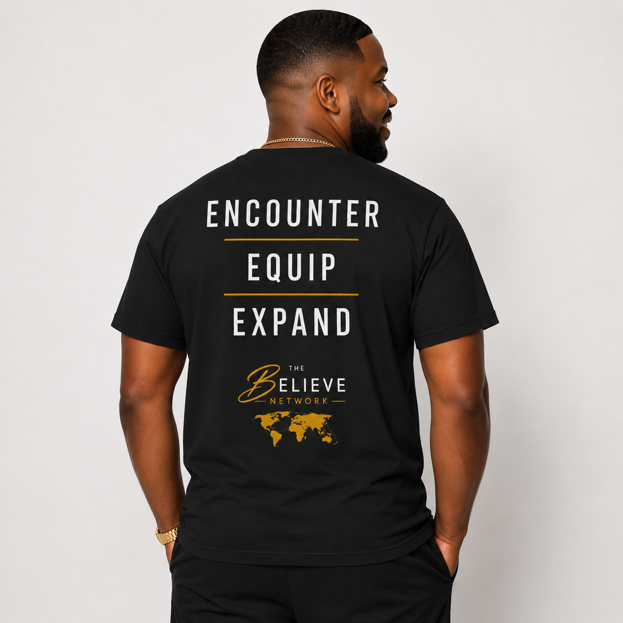 The Believe Network Christian T-Shirt | Premium Front Logo Faith Apparel | White Tee