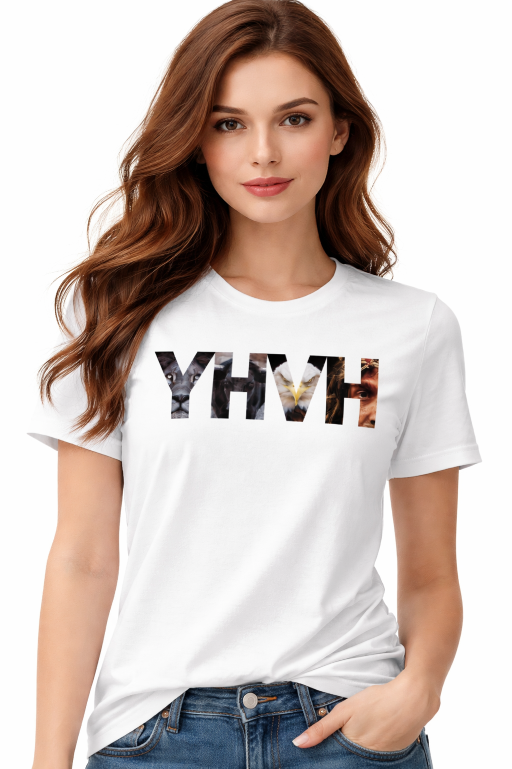 YHVH Christian T-Shirt | Lion Ox Eagle Man | Ezekiel Revelation Faith Tee