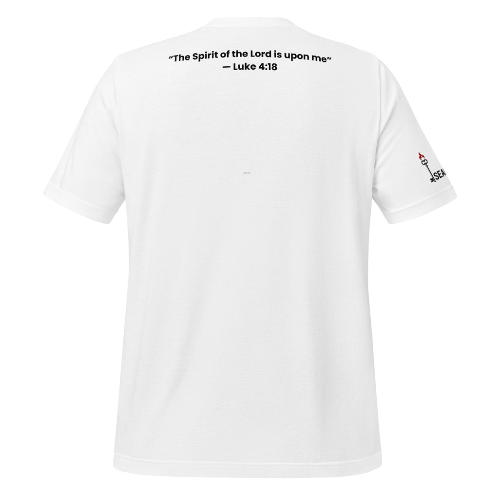 Luke 4:18 Christian T-Shirt | Faith Purpose Apparel by SEALED Collective