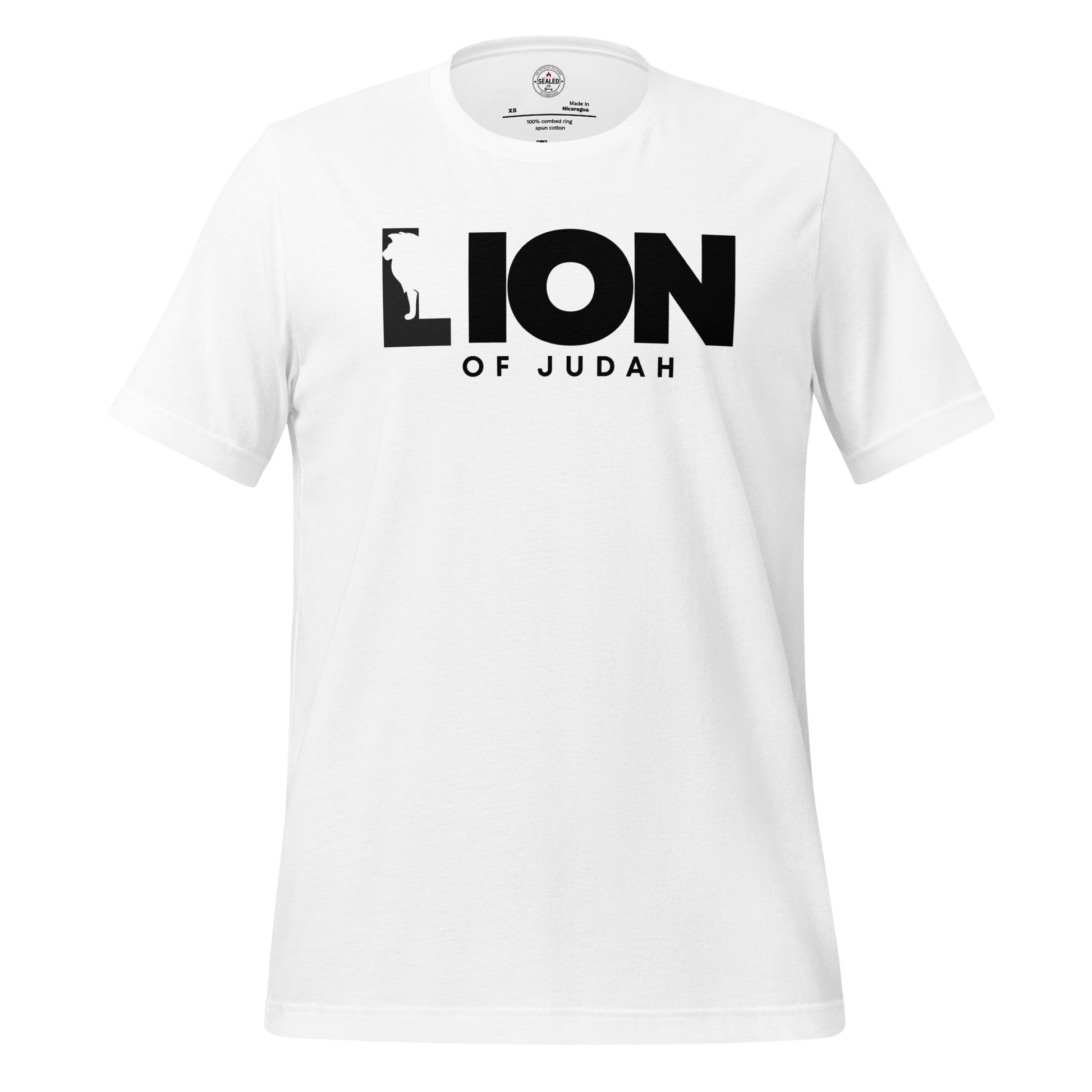 Lion of Judah White Christian T-Shirt | Faith Based Lion of Judah Apparel